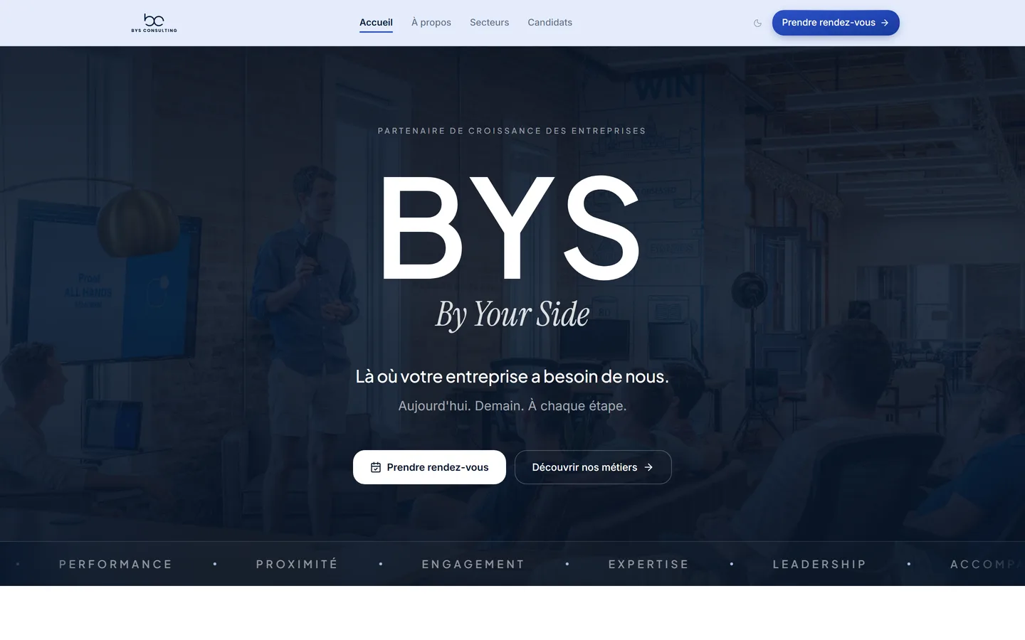 Site internet BYS Consulting créé par VBWEB à Rennes