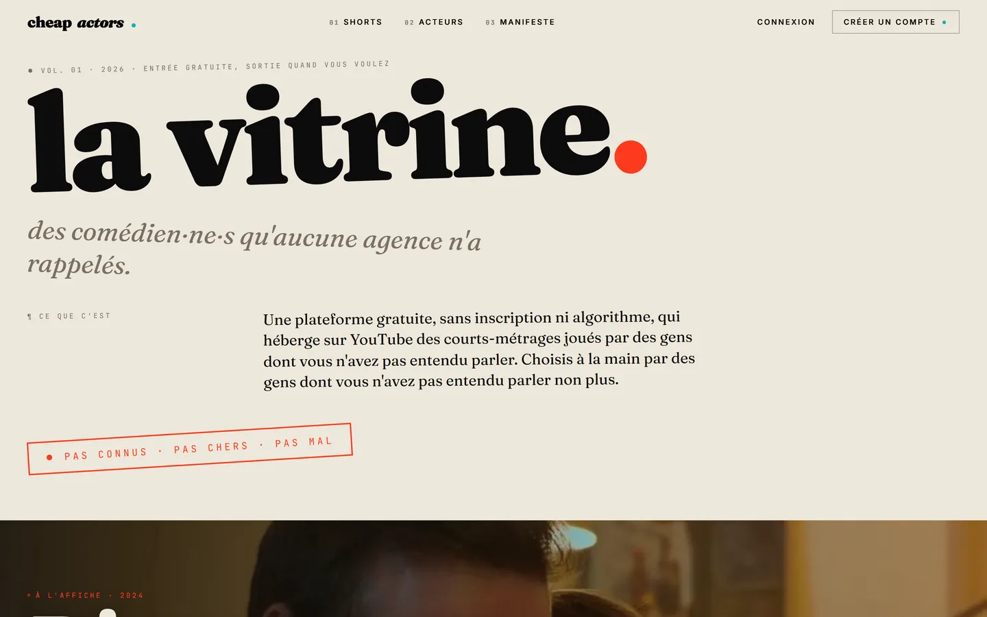 Site internet Cheap Actors créé par VBWEB à Rennes