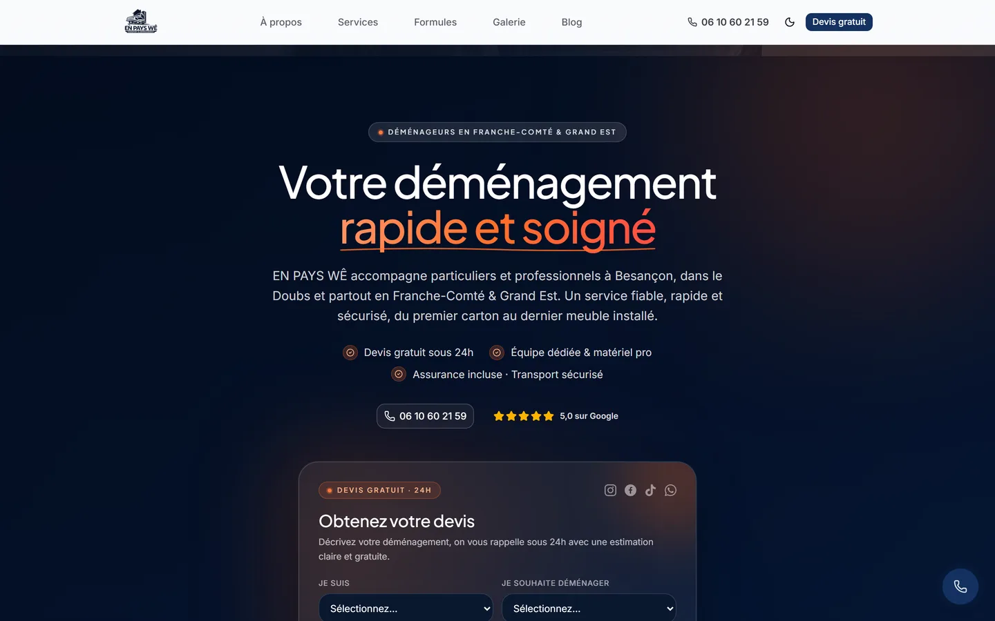 Site internet En Pays Wê créé par VBWEB à Rennes