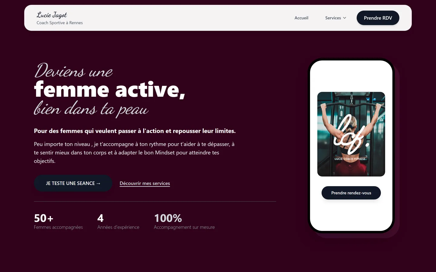 Site internet Lucie Jagot créé par VBWEB à Rennes