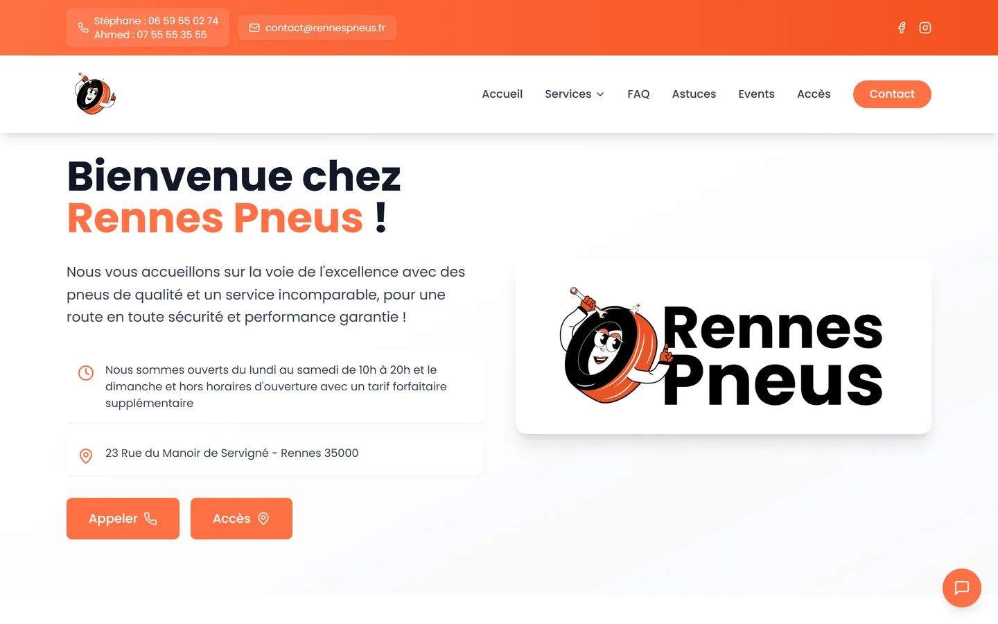 Site internet Rennes Pneus