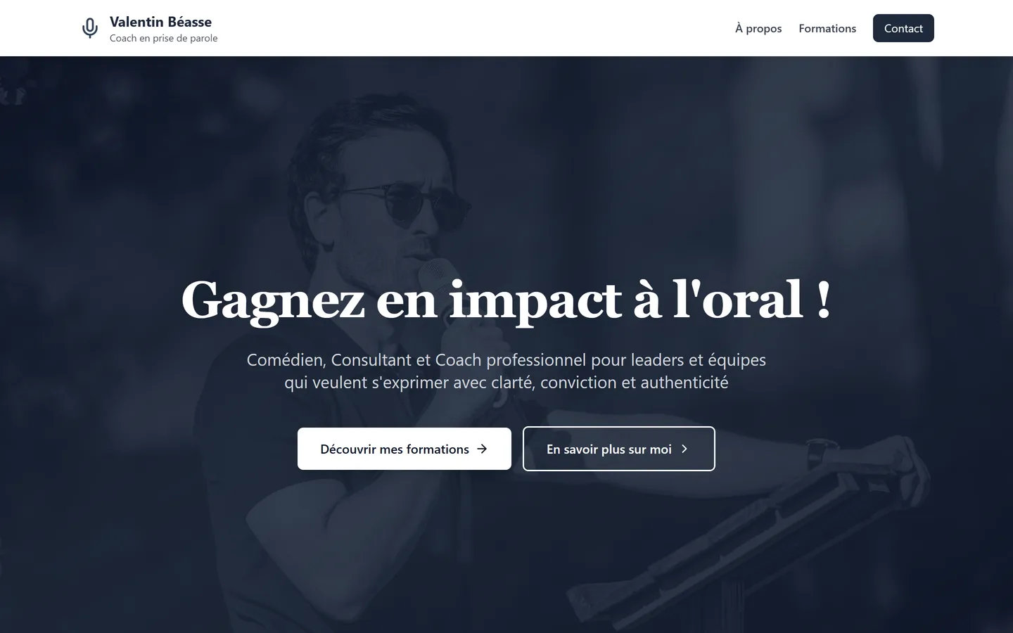 Site internet Valentin Beasse créé par VBWEB à Rennes