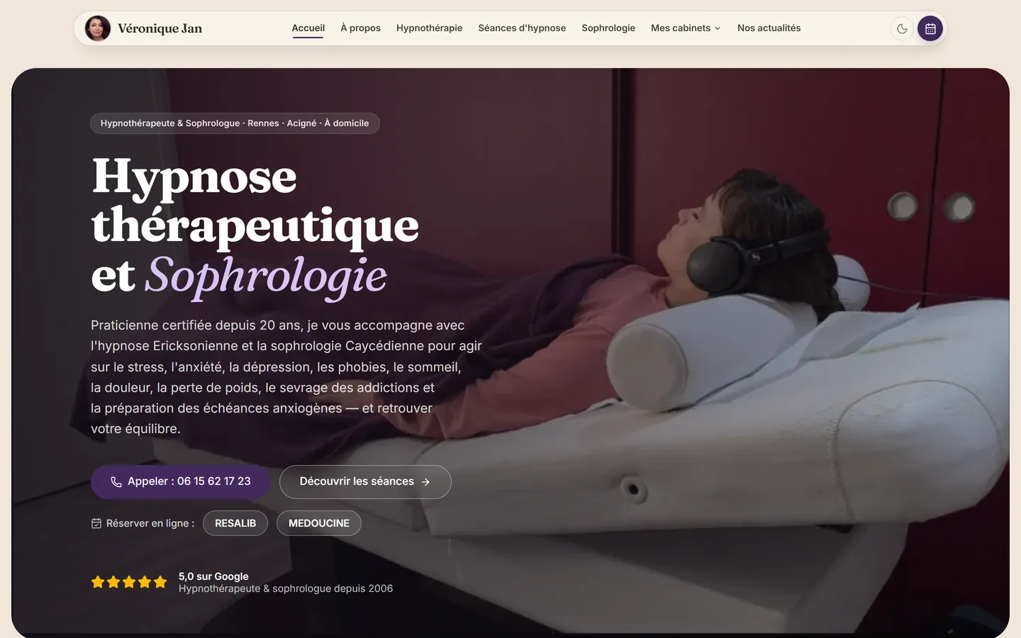 Site internet Véronique Jan créé par VBWEB à Rennes