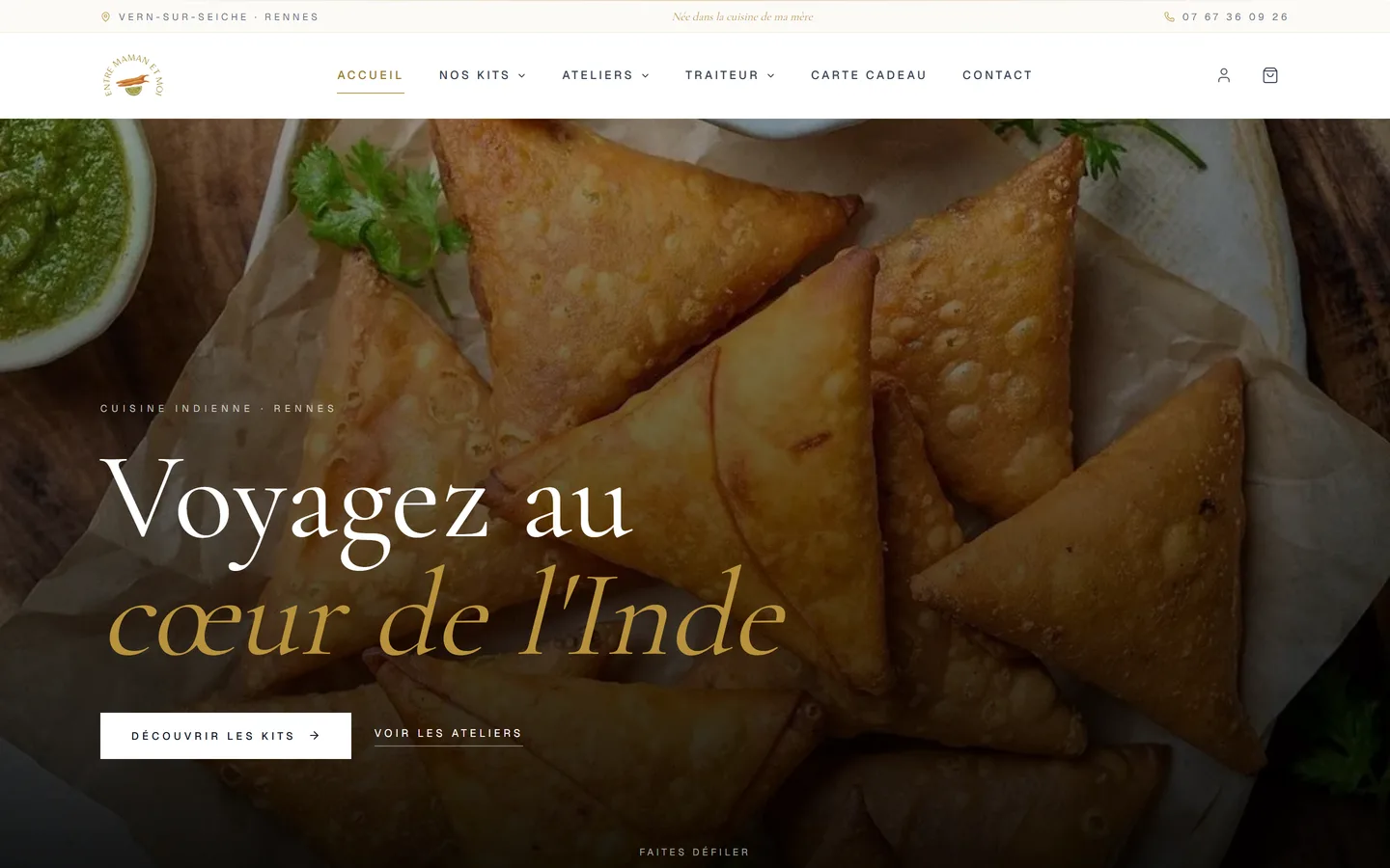 Site internet Entre Maman et Moi créé par VBWEB à Rennes